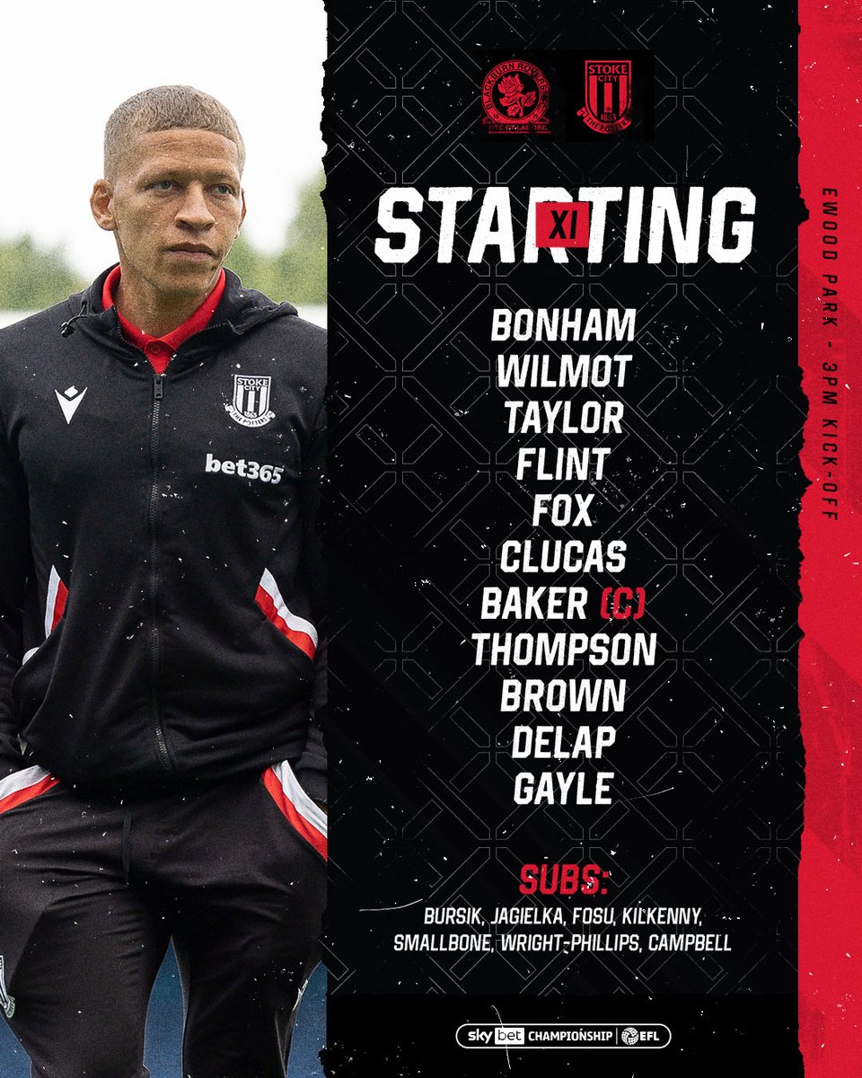 stokecity's tweet photo. Your starting XI at Ewood Park 👊 https://t.co/sQZvy3nhpY