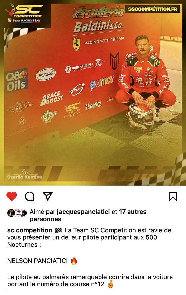 nelsonpancia's tweet photo. Je vais participer aux @500Nocturnes sur l’@anneaudurhin avec l’equipe SC Compétition sur une Seat Supercopa 💪 Thank you very much for your invitation #500nocturnes #AnneauduRhin #sccompetition #ralftech #P1racewear #race #endurance https://t.co/NgRfTNfY1u