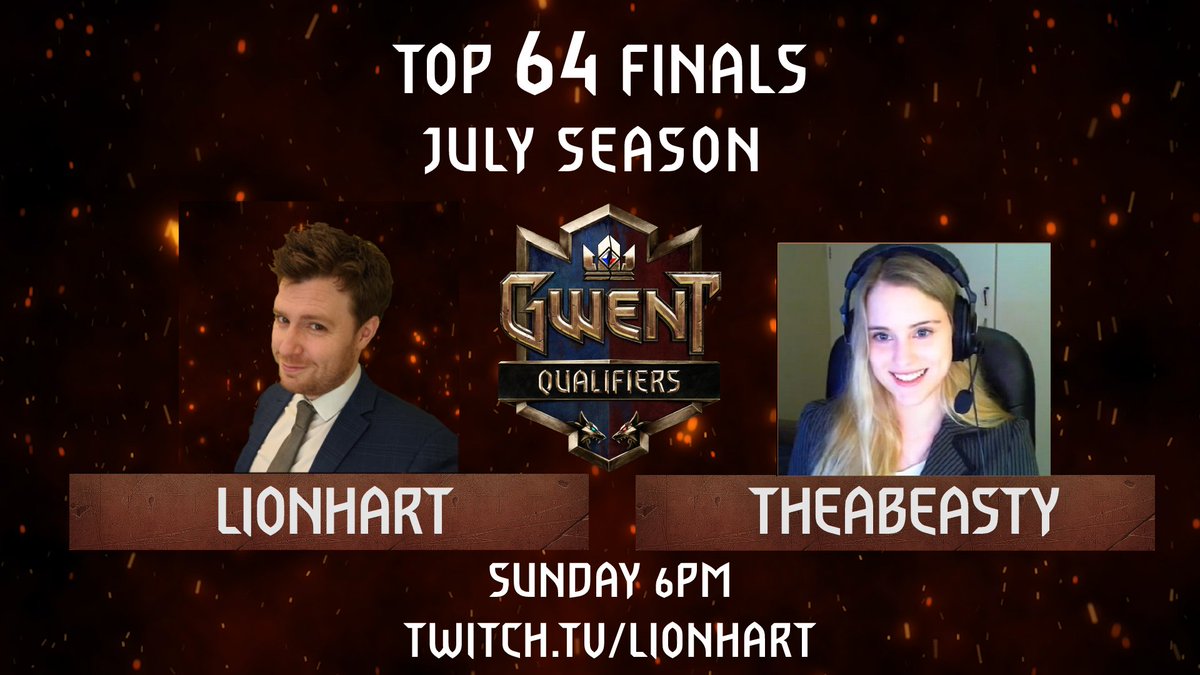 LionHart__'s tweet image. It's day 1 of the @GWENTMasters Top 64 qualifiers today!

Want to watch the official @playgwent finals cast live?

@theabooysen joins me as Beauty &amp;amp; the Beasty will take you through BOTH finals to see who is booking a place at #Open3!

6pm CST tomorrow.
twitch.tv/lionhart