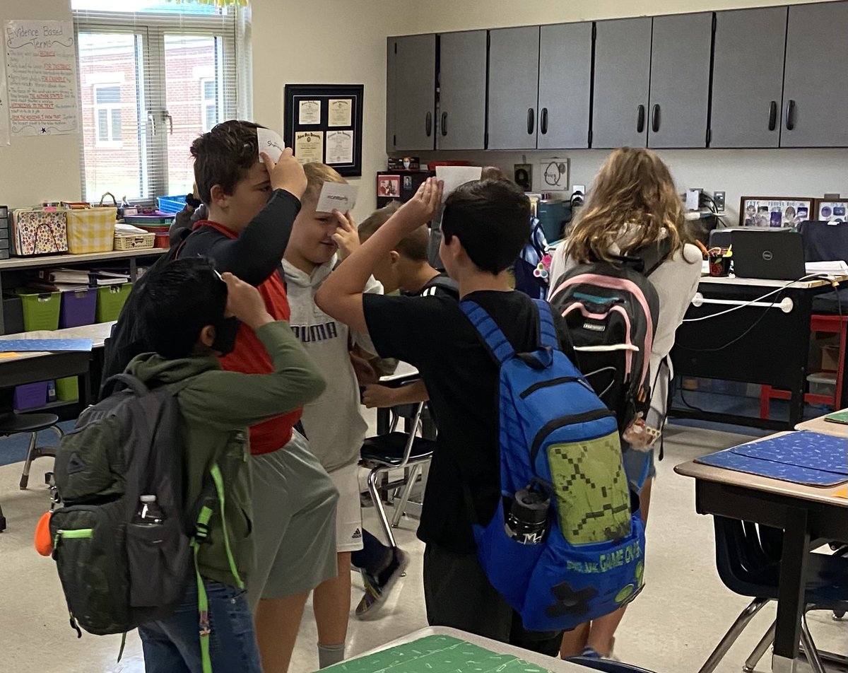 AmandaBoboQuick's tweet photo. Ending the week with a game of “Vocabulary Headbands” @MMISWarriors @danielevansplc @KimBrittonEdu https://t.co/dTi0mLREXI
