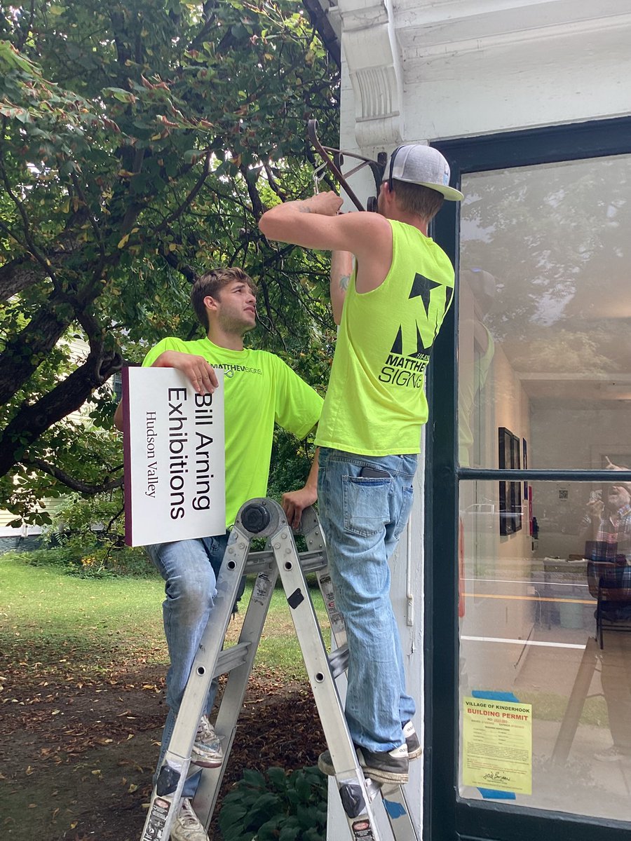 Last two weekends of Reunion at Bill Arning Exhibitions Hudson Valley and the sign was finally installed