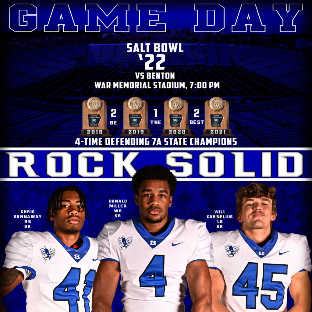 BHornetAthletes's tweet photo. Cheer for our Hornets at tonight's game. All the details โ https://t.co/d0yXhaTtQG.
โข Tickets ๐
โข Tailgating โ๏ธ
โข War Memorial ๐
โข Livestream ๐บ
#SaltBowl2022! #SaltintheRock #GoHornets https://t.co/PzEhscpVsA