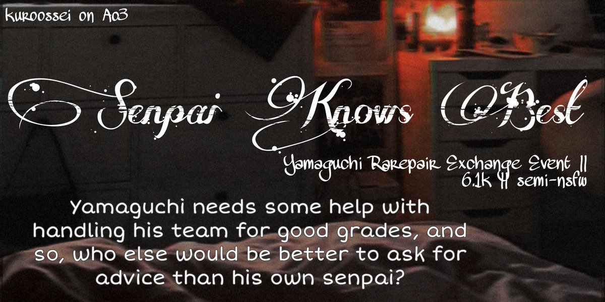 kuroossei's tweet photo. Senpai Knows Best
6.1k || semi-nsfw 

a @yamaexchange gift for @m0kent0sh featuring Yamaguchi Tadashi and his favourite senpais! 

ao3♥︎: https://t.co/dYMXQypZ07 https://t.co/k9xN69zQFw