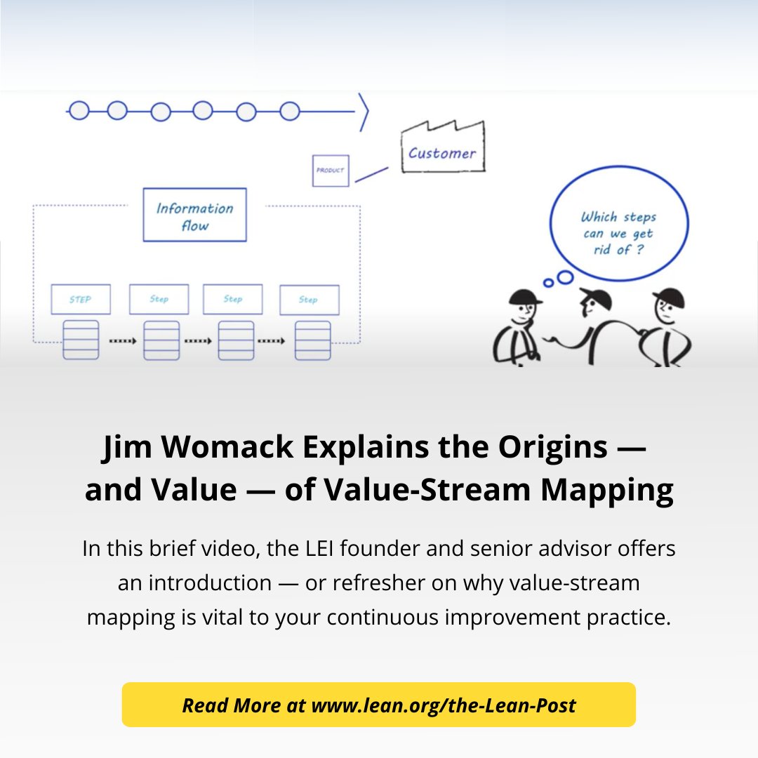 LeanDotOrg's tweet photo. In this brief video, the LEI founder and senior advisor offers an introduction — or refresher on why value-stream mapping is vital to your continuous improvement practice.
https://t.co/6sBYWQKWaQ

#LeanThinking #VSM #ValueStreamMapping #ContinuousImprovement #ProblemSolving https://t.co/BnX0LQwm5Q
