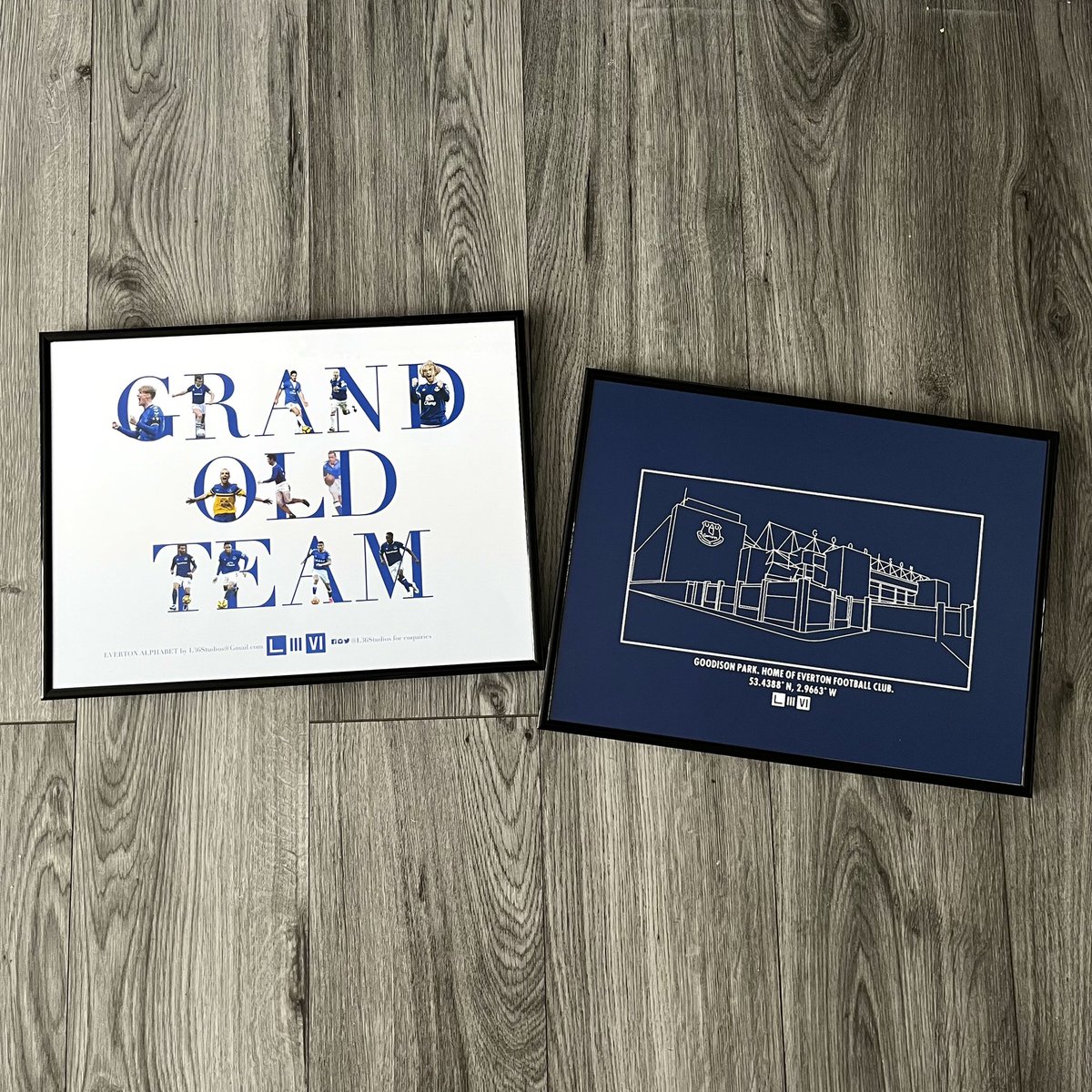 L36Studios's tweet photo. Couple of prints done for @GOT_Groucho of @grandoldteam over the last few days! DM to order a personalised alphabet print or a Goodison Park print! Keep your eyes peeled for more Everton prints coming very soon! https://t.co/Os7F3JvCTi