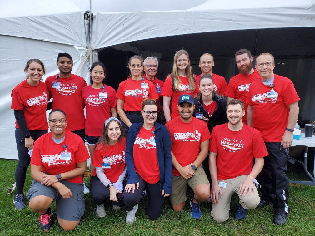 BBoettcherDO's tweet photo. Joined by the best PM&amp;R residents in the country to care for runners at the @scheels Healthy Human Race! @MayoPMRRes @mayoclinicsport https://t.co/DoJDr8C4Tw