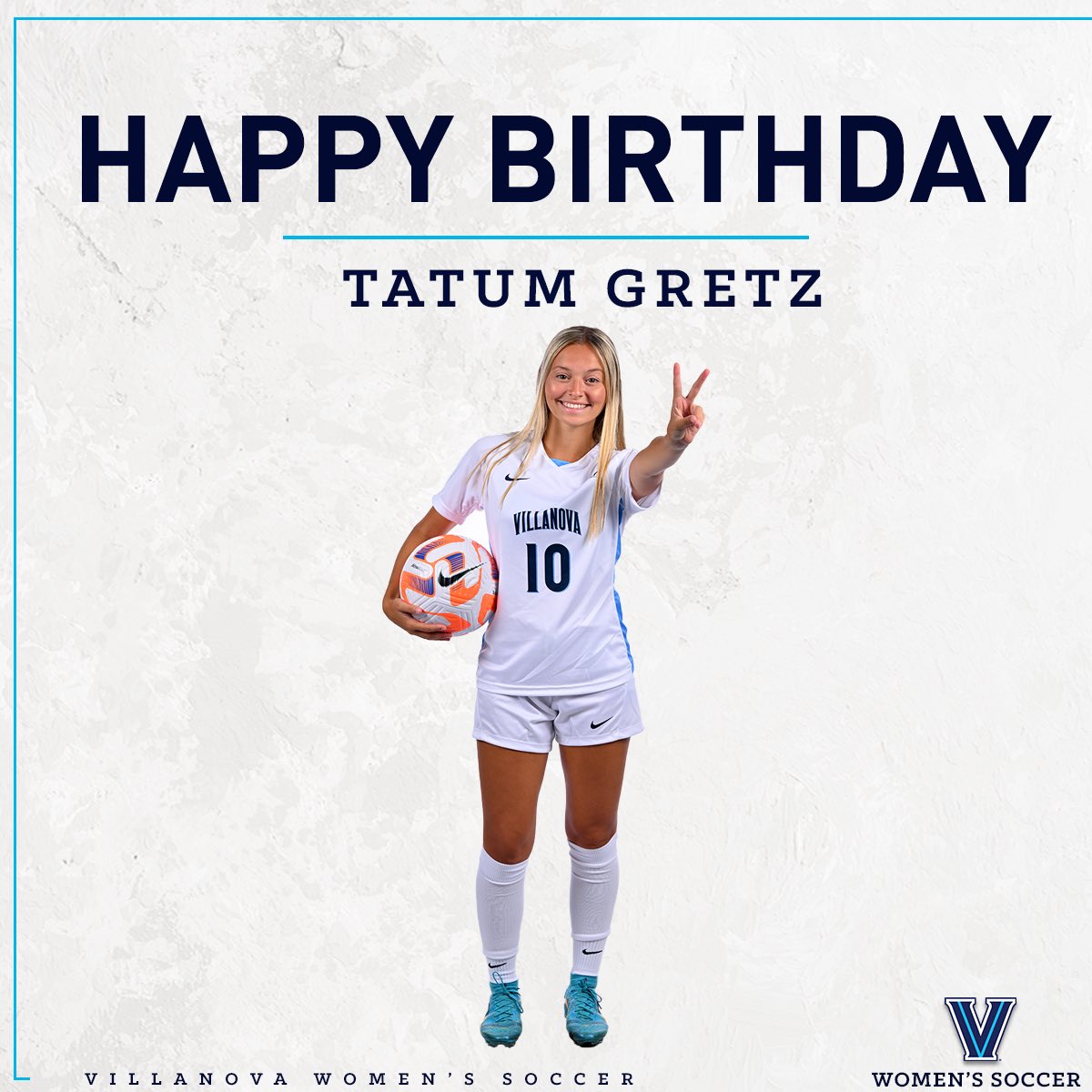 NovaWSoccer's tweet photo. ๐๐ฅณโฝ๏ธ#VUWS wants to wish a happy birthday to our frosh midfielder Tatum Gretz! Happy bday Tatum!!
#BirthdayCats #GoNova https://t.co/jyE3g0UnGx