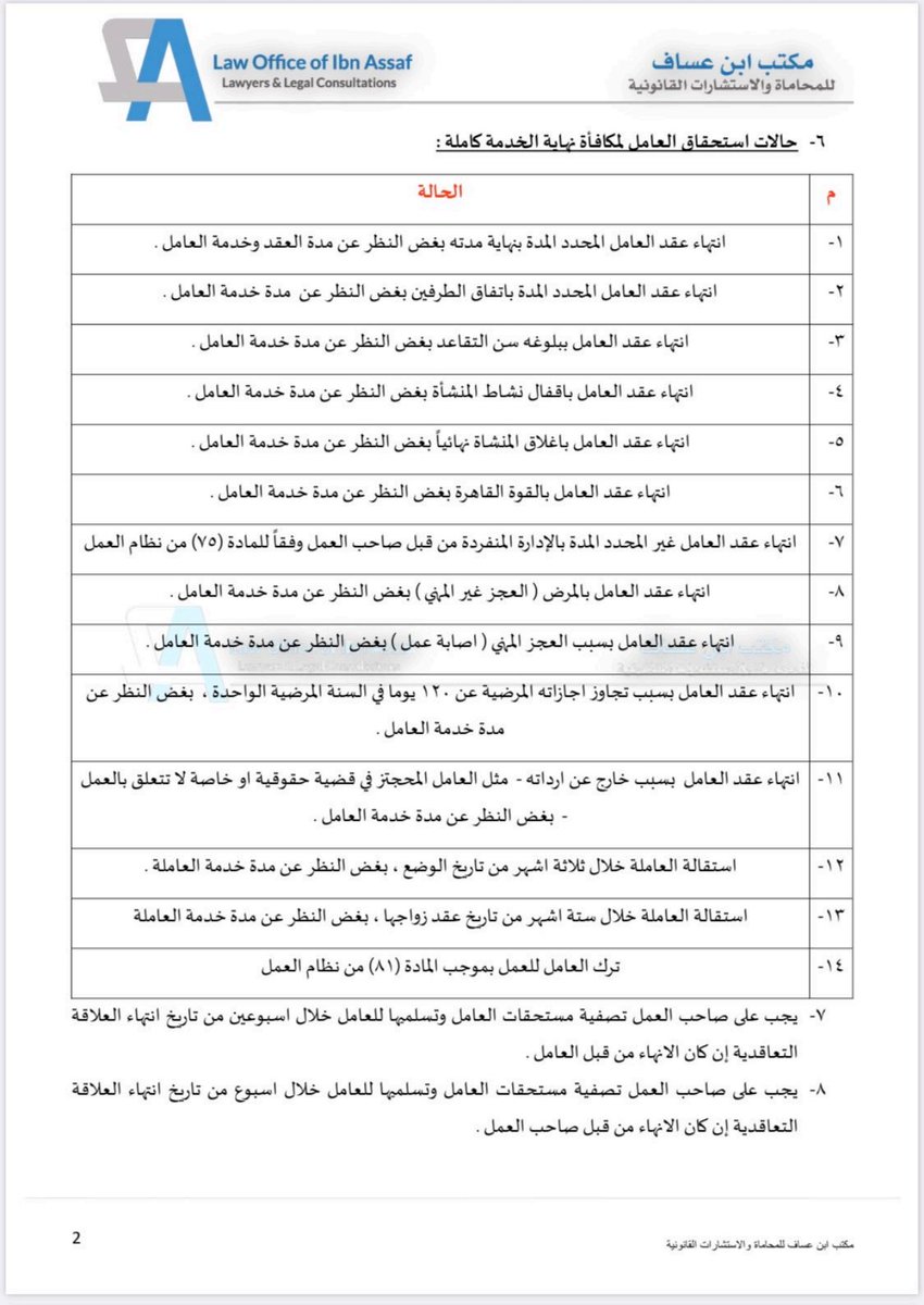 Lawyer1757's tweet photo. إضاءات قانونية حيال #مكافأة_نهاية_الخدمة
وفقا لنظام العمل السعودي.📄👇🏼 https://t.co/329sjikucS