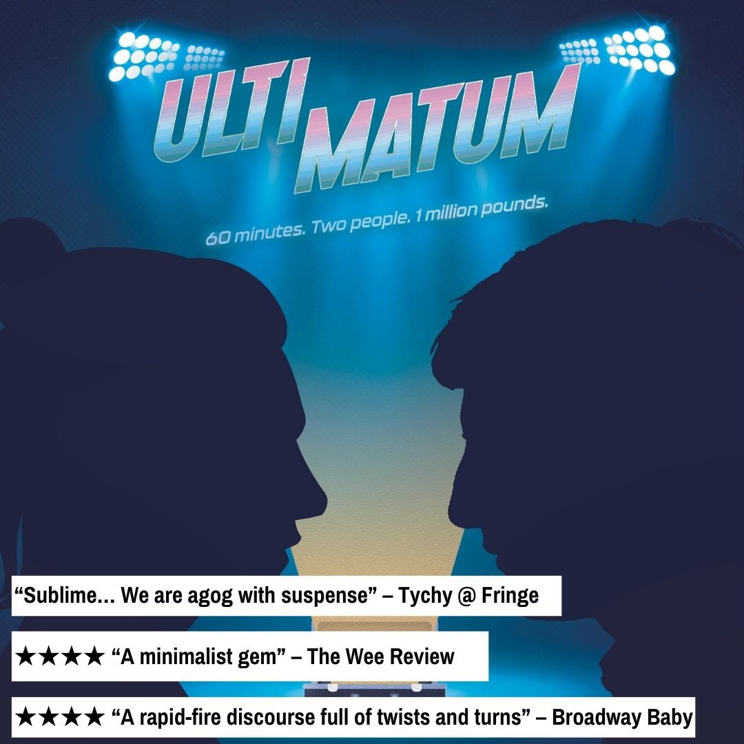 Can’t believe there’s only 2 shows left! Come seeeeeee!! We’re on Sunday & Monday, 12:50 lunchtime, @ThePleasance Courtyard #Ultimatum. Lovely audience reviews on the Ed fringe website! Check them out ☺️