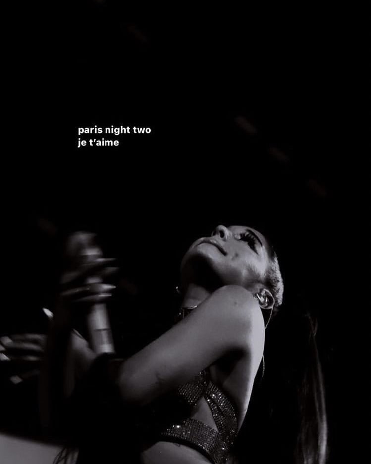 moonlightcleo's tweet photo. ari in paris 3yo ago for the swt <3 #ArianaGrande #swtparis #sweetenerworldtour https://t.co/8MbAl6DN0o