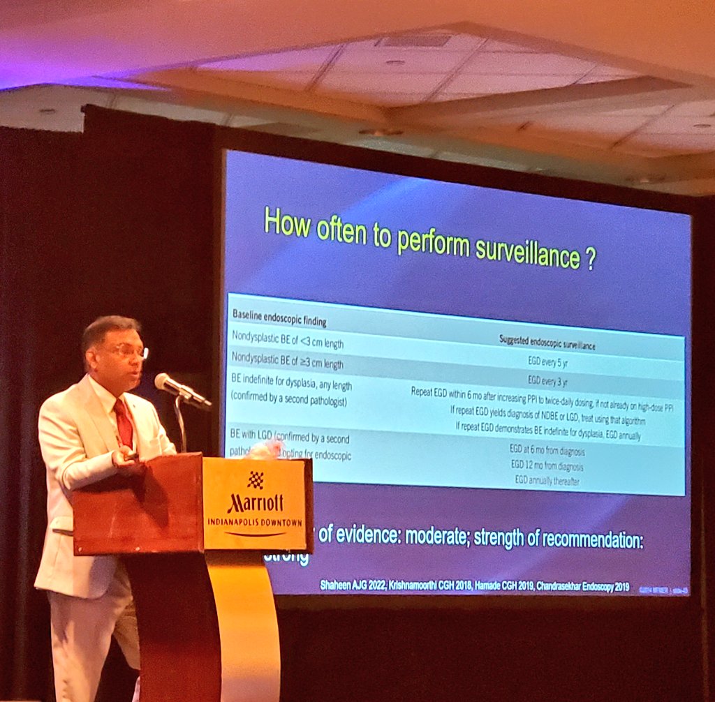 IBD_Afzali's tweet photo. Great lecture on Barrett's - from diagnosis to surveillance @PrasadIyerMD
🔍Careful examination
🚫Biopsy irregular Z line
✂️Sample adequately
SSBE w/o dysplasia Q 5yrs
LSBE w/o dysplasia Q 3yrs
#ACGRegionals @AmCollegeGastro https://t.co/id7egdxzHG