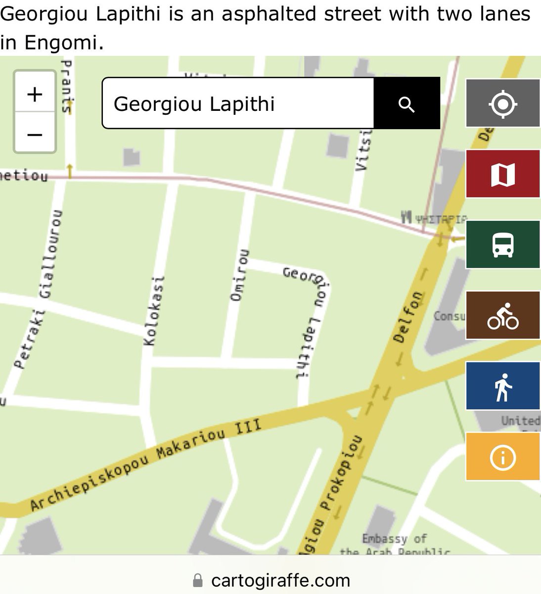 LiaLapithi's tweet photo. My grandfather was called Georgios Lapithis, and I just found this street …though I always thought that my family name descended not just from Lapithos, nor the poet, but from the Lapith warriors, fighting Centaurs #Parthenon #Olympia #templeofZeus #Lapithos #Cyprus @LiaLapithi https://t.co/I0rTcn4FQi