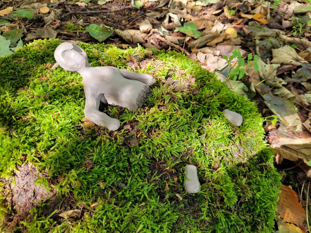 Yogle83's tweet photo. Great fun at the @TraceyEmin inspired sculpture class @jupiterartland festival. Now installed in the woods! 🤣 @_JupiterRising #jupiterrising https://t.co/048DMUCV8T