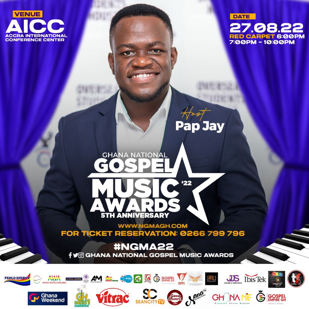 GNGMAWARD's tweet photo. #NGMA22 
HOST: PAP JAY 
VENUE: AICC
TIME: 7:00pm https://t.co/kabx0jBr3r