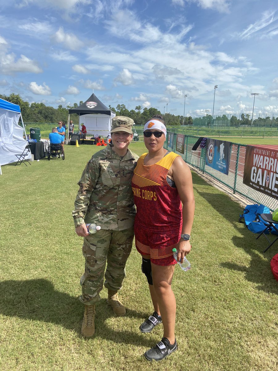 Had the pleasure of talking to retired USMC Staff Sgt Stacy Blackburn-Hoelscher! She had been competing in a number of events throughout the #WarriorGames and is absolutely crushing it!  #WG22