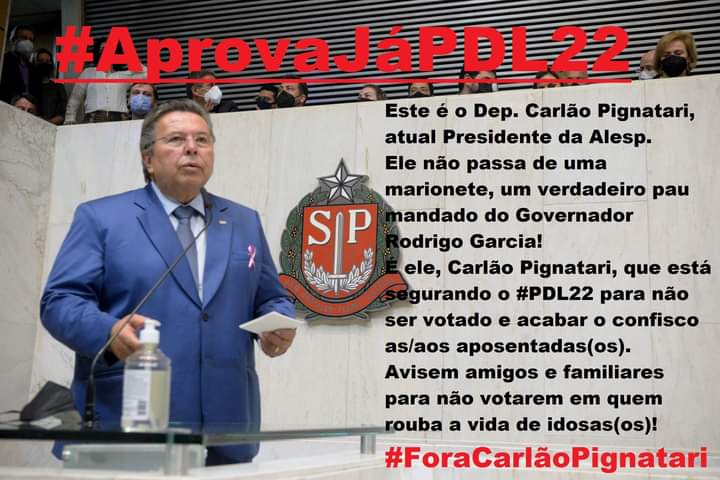 NJSC13's tweet photo. #ForaCarlaoPignatari #CarlaoPignatariNuncaMais zombar do #IdosoSP pois ao engavetar o #PDL22 q. anula confisco do #decreto65021 /20 de #Doria hoje #RodriogoGarciaJamais #rodrigogarciareprovado dá um tapa na cara dos idosos #SP ▶ falta de respeito e hoje querem seu voto https://t.co/9eIfRUn3kD
