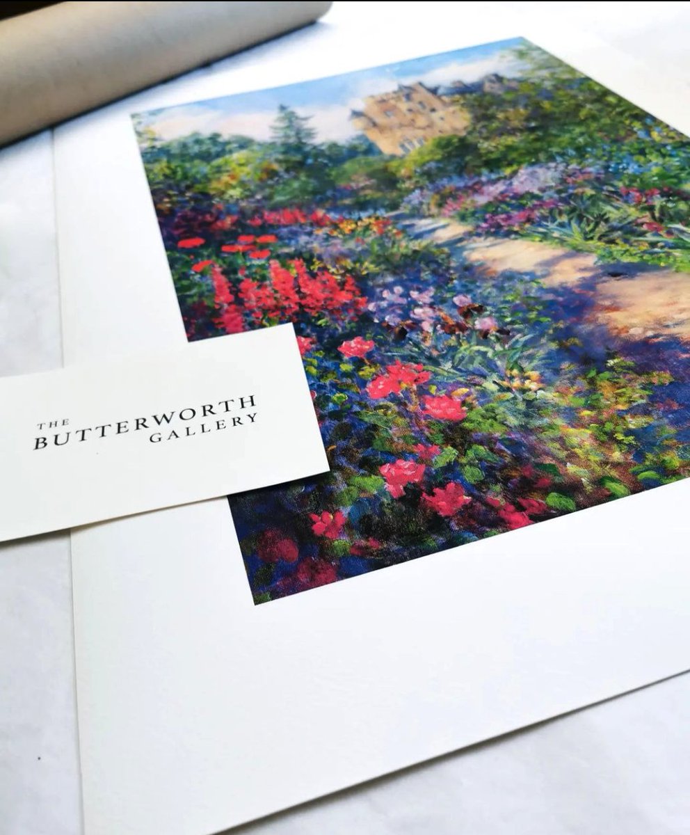 Colourful #floralprint 'June Borders' @CrathesNTS is always so uplifting when wrapping orders! You can find our collection of #prints &amp; #greetingcards online. If you have a special request or questions just get in touch💓thebutterworthgallery.com/collections/sc… #gift #giftideas #artwork #artists