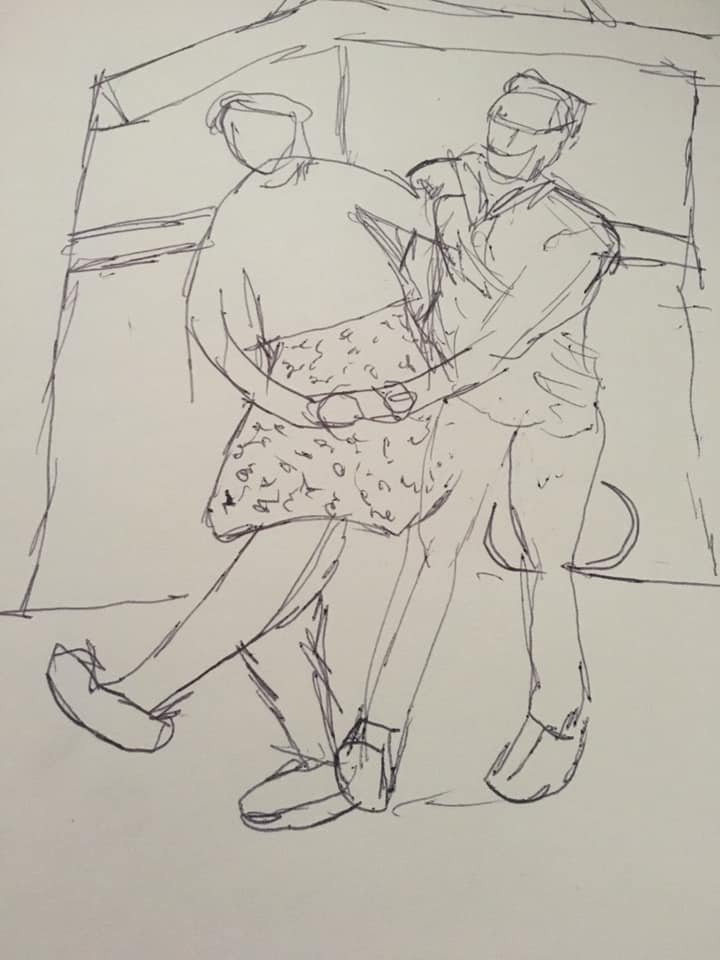 FrederictonArts's tweet image. During this week, Ysabelle has been working on some sketches before illustrating swing dancers on a 3 by 4-foot canvas. So excited to see the final work! She is representing the community and emotions that this art can make her feel.
#creatingaccess #mixedmedia #swingdance #dance