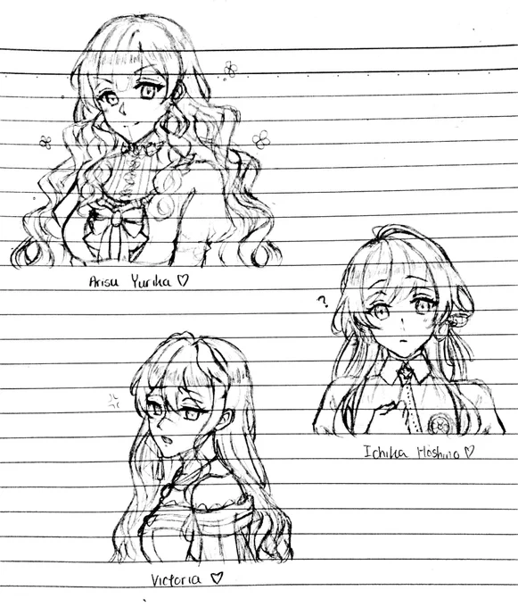 I was sketching some otome MCs/OCs the other day in my free time~ 