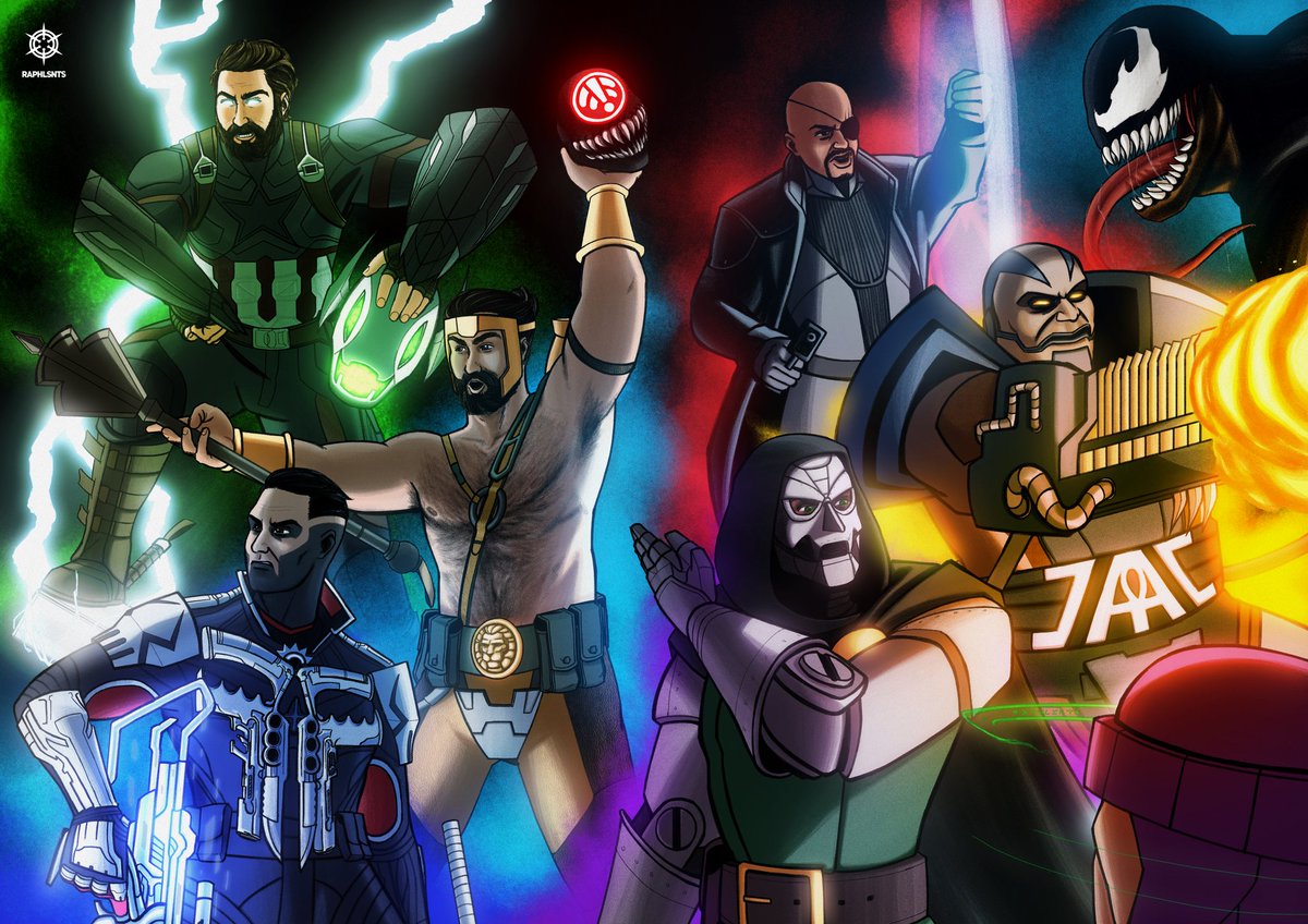 Although I don't consider myself a Marvel Contest of Champions artist anymore, I love to draw the requests of some folks. This time I brought the Rank 4 team of <a href="/osfan8/">Jason OsFan8</a> 

Featuring Captain America Infinity War, Hercules, Punisher 2099, Nick Fury, Apocalypse and Doctor Doom.