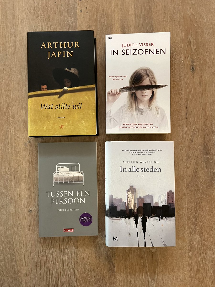 Nieuw leesvoer besteld bij de lokale boekhandel <a href="/Gianotten013/">Gianotten Mutsaers</a> via libris.nl. Dat wordt weer genieten van de romans van <a href="/ArthurJapin/">Arthur Japin</a> , @judithvissernl , @Aukelien_W en Esther Gerritsen