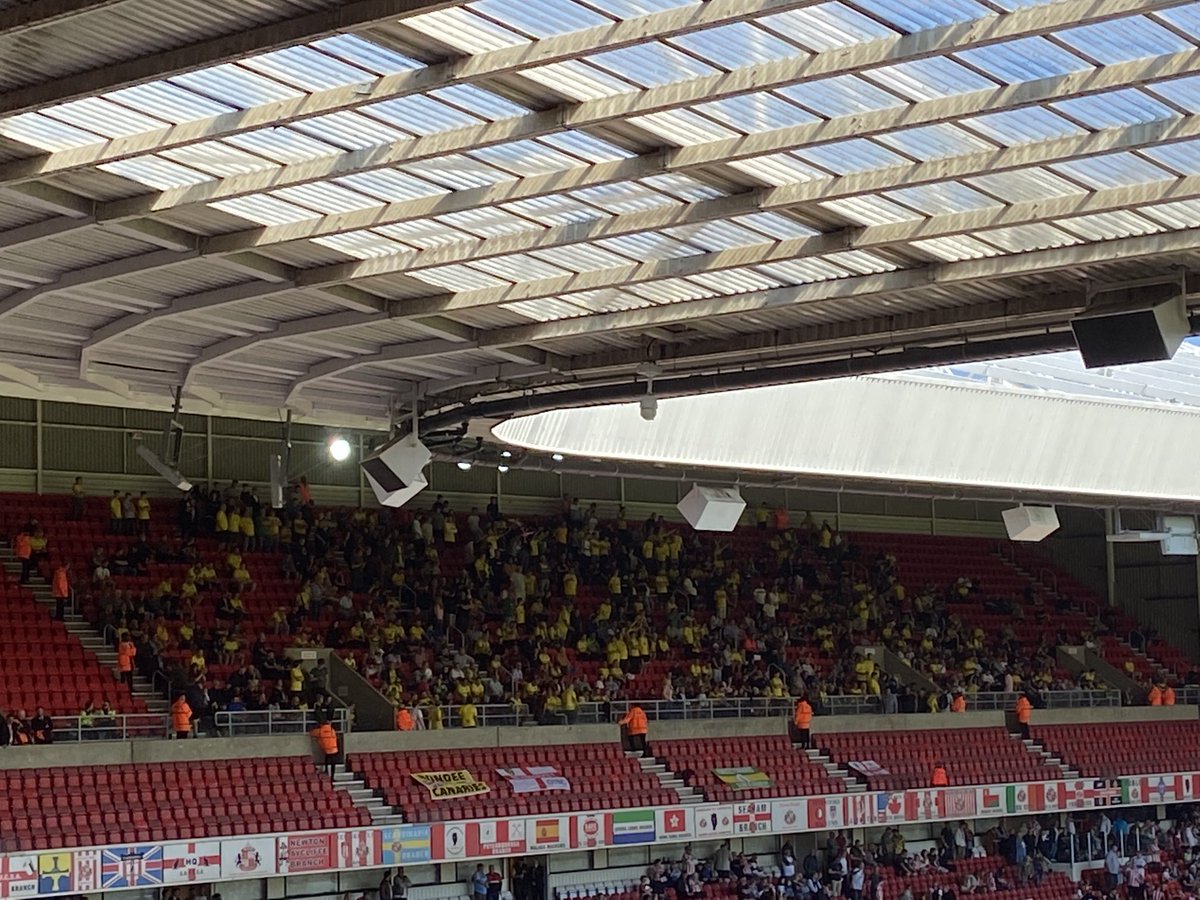 CastCanary's tweet photo. Over 1,000 Norwich fans travelling 6 hours for a half 12 kick off on a Saturday, what a great level of support👏 #ncfc https://t.co/fDp34cCKbb