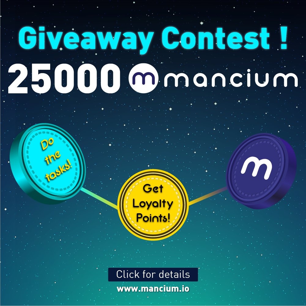 😊Thanks For Great Attention 🎯AIRDROP ANNOUNCEMENT🎯 🏦TOTAL REWARD POOL - 25.000 $MANC 🎖NUMBER OF TOTAL WINNERS - 15.000 PEOPLE 🧩 DO THE TASKS, EARN LOYALTY POINTS 👋🏻 REFER PEOPLE, EARN LOYALTY POINTS 🥇 Get Ranked, Gain Manciums 👉🏻 Details : mancium.io/contest