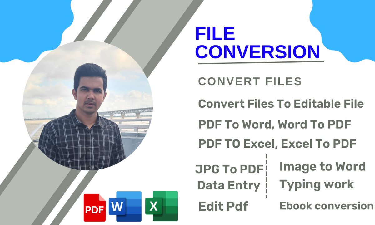 HossenTalim's tweet image. File Conversion
Services:
****
Convert pdf to word /Excel
eBook formatting
Edit pdf
DATA ENTRY
JPEG TO EXCEL OR WORD
file conversion
Image to Word
Image to Excel
Data collection
#FileConversion #ImageToExcel #ExcelOrWord #EditPdf #ImageToWord 
Hire Me
fiverr.com/share/qeZQ7g