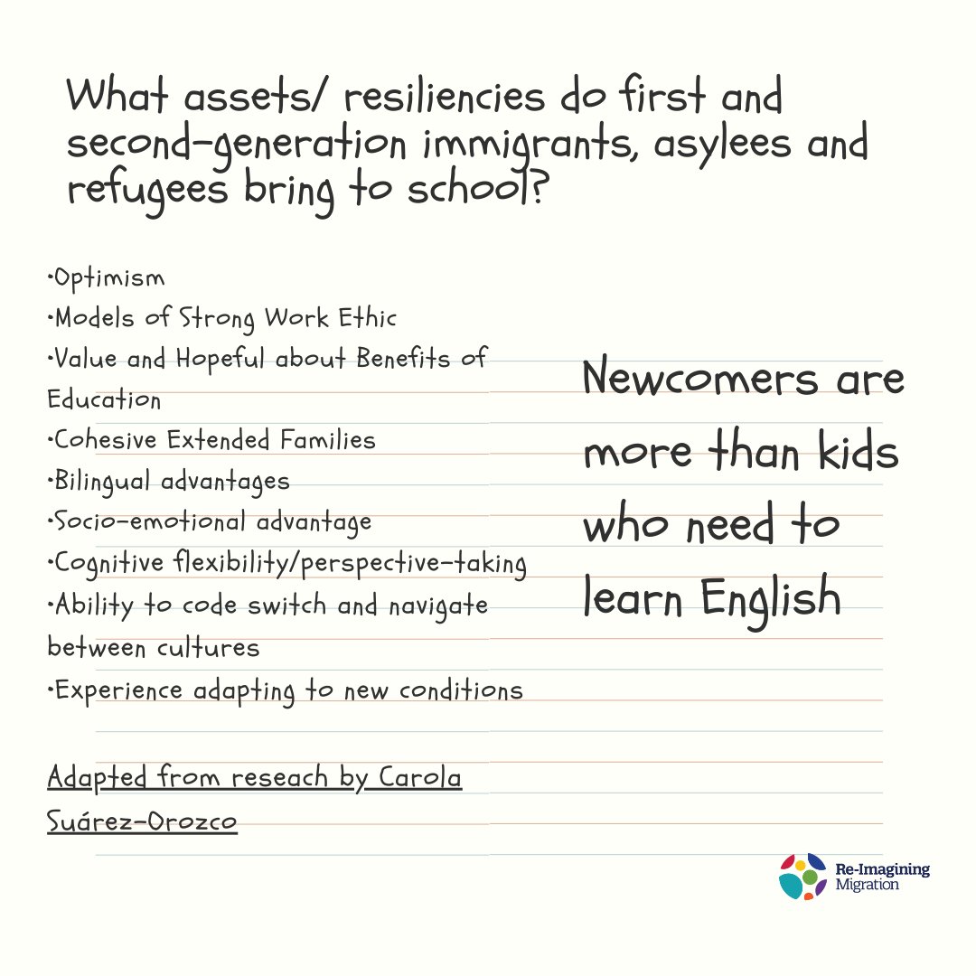 reimaginemigrat's tweet image. What assets do immigrant students bring with them to school? reimaginingmigration.org/immigrant-stud…