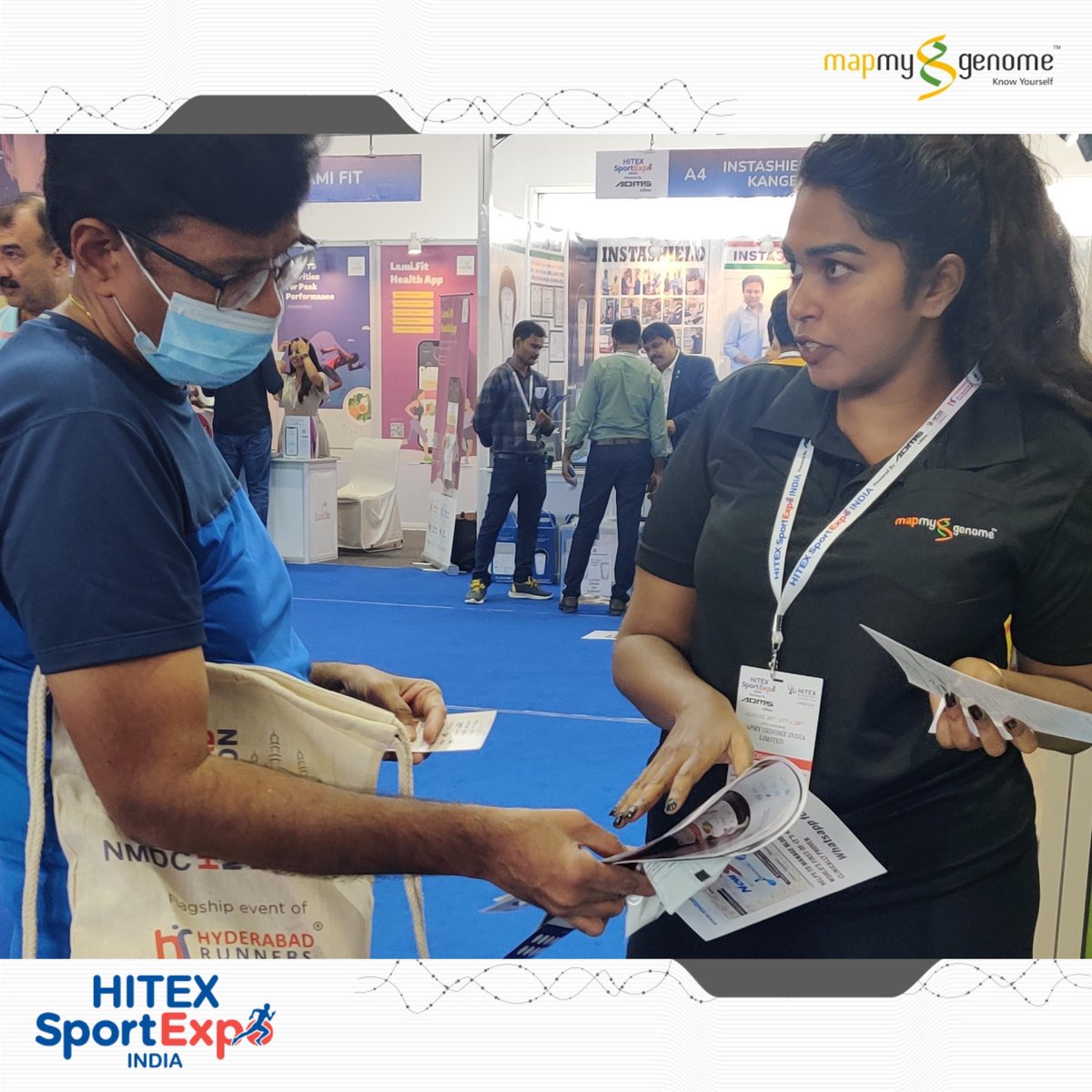 mapmygenome's tweet photo. Day 2 - Mapmygenome, at HITEX SportExpo #India's, Biggest Sports and Fitness Business Expo on 27 August.
#sportex #sportexpo #hitexexhibition #inauguralday #inauguration #sportexpohyderabad #sportexpoinhitex #india #genes #dna #personalgenomics #mapmygenome #knowyourself https://t.co/AdJQgoC1uv