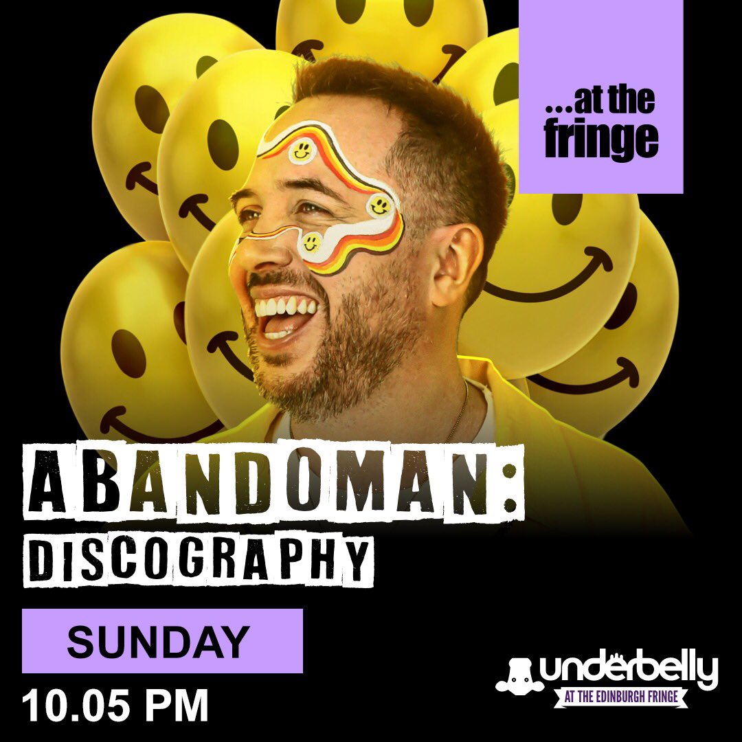 🎉 the recording of @Abandoman’s #EdFringe show will be played out on Sunday at 10:05pm! An absolutely 🔥 show, you don’t wanna miss it Tune in at nextupcomedy.com!