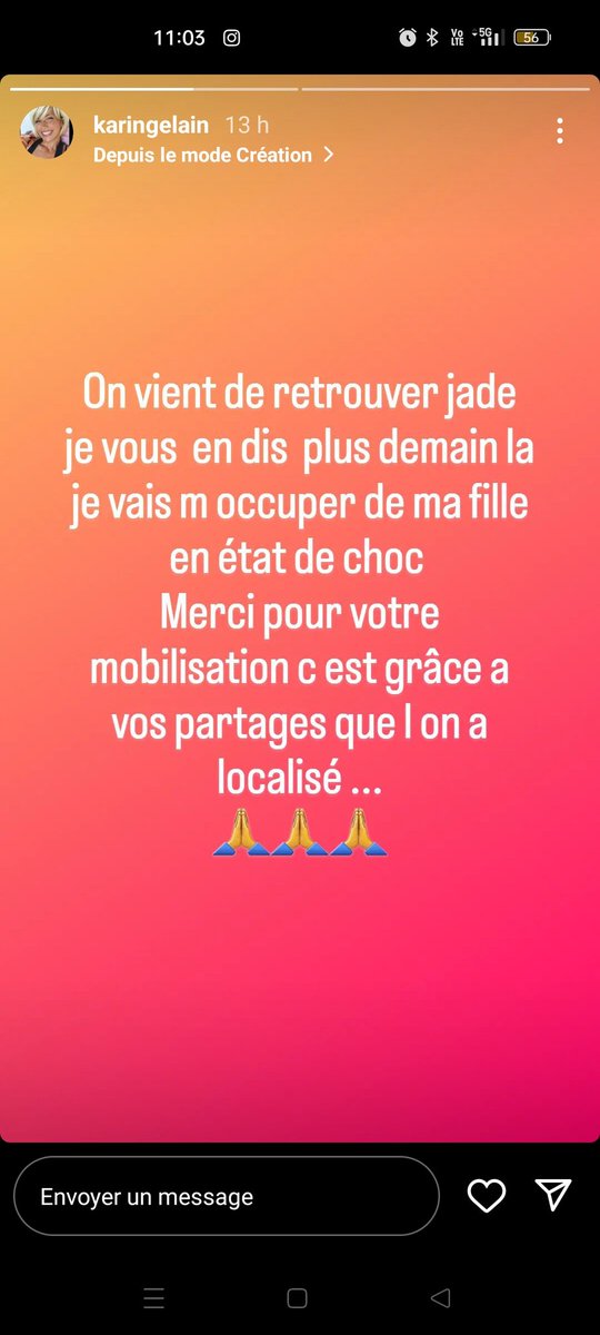 cmoivale's tweet photo. @KarinGelin a retrouvé sa fille https://t.co/az8sneU1z6
