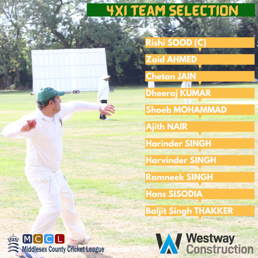 Indian Gymkhana CC (@igcc1916) on Twitter photo Teams for R17 <a href="/MiddlesexCCL/">MCCL</a> :
1s vs <a href="/SouthgateCC/">Southgate Cricket Club</a> π
2s vs <a href="/WembleyCC/">Wembley Cricket Club</a> π
3s vs <a href="/SouthgateCC/">Southgate Cricket Club</a> π
4s vs <a href="/KC_CricketClub/">Kensington & Chelsea Cricket Club</a>
#UpTheTigers Teams for R17 <a href="/MiddlesexCCL/">MCCL</a> :
1s vs <a href="/SouthgateCC/">Southgate Cricket Club</a> π
2s vs <a href="/WembleyCC/">Wembley Cricket Club</a> π
3s vs <a href="/SouthgateCC/">Southgate Cricket Club</a> π
4s vs <a href="/KC_CricketClub/">Kensington & Chelsea Cricket Club</a>
#UpTheTigers