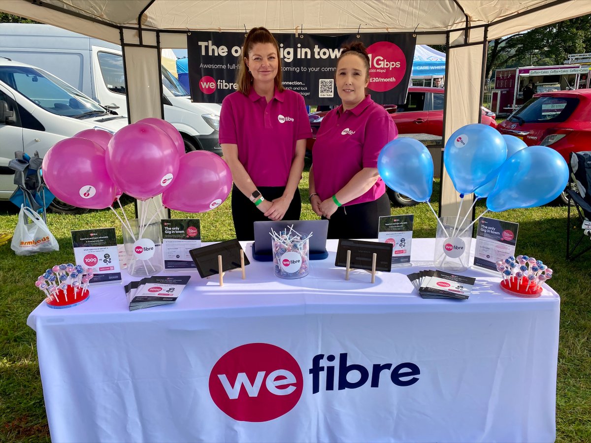 We’re all set up and ready at the Bellingham Show. Come down and find out all about the new full fibre network we’re currently installing in Bellingham and surrounding areas. #wefibre #bellingham #bellinghamshow #fullfibre