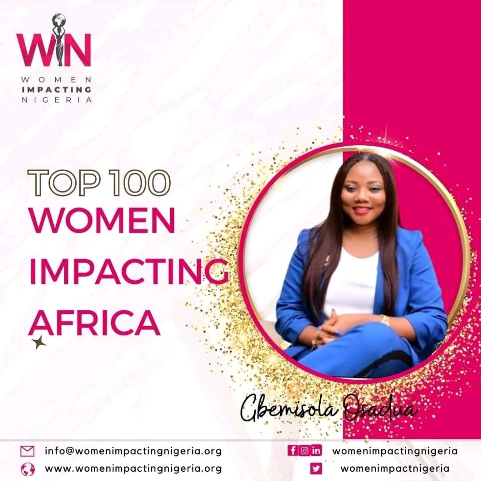 Gbemiosadua's tweet photo. Thank you @womenimpactnig for this recognition, two years in a row.

Top 100 Women Impacting Africa 2021, 2022 🌍 

Women "... reshaping history, bridging inequality gaps and pioneering new innovations, while lifting others with them." https://t.co/5DPLYPoG1R