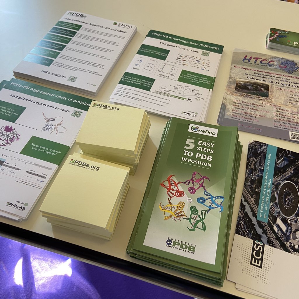 Today is your last chance to come and visit us at #ECM33, stand 27 level 2, to talk about PDB data and resources. We still have lots of freebies to give away, including our 2023 calendar! <a href="/ECA_social/">European Crystallographic Association (ECA)</a>