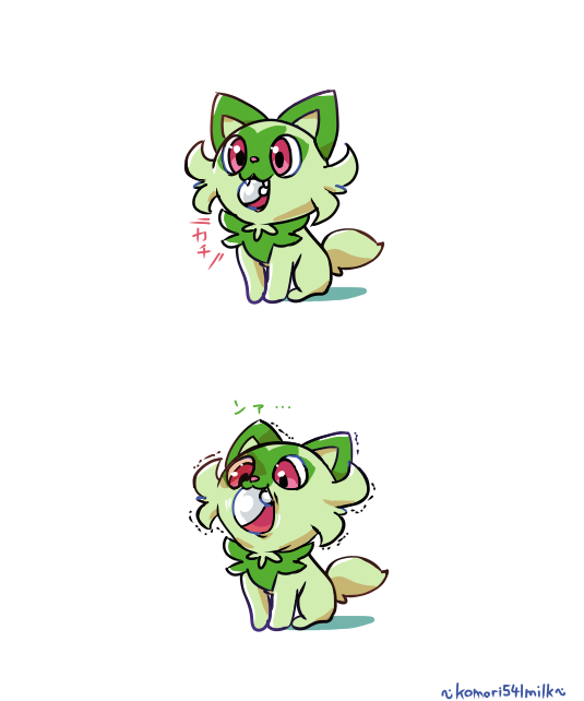 なんでもくちに入れるニャオハ#ポケモンSV 