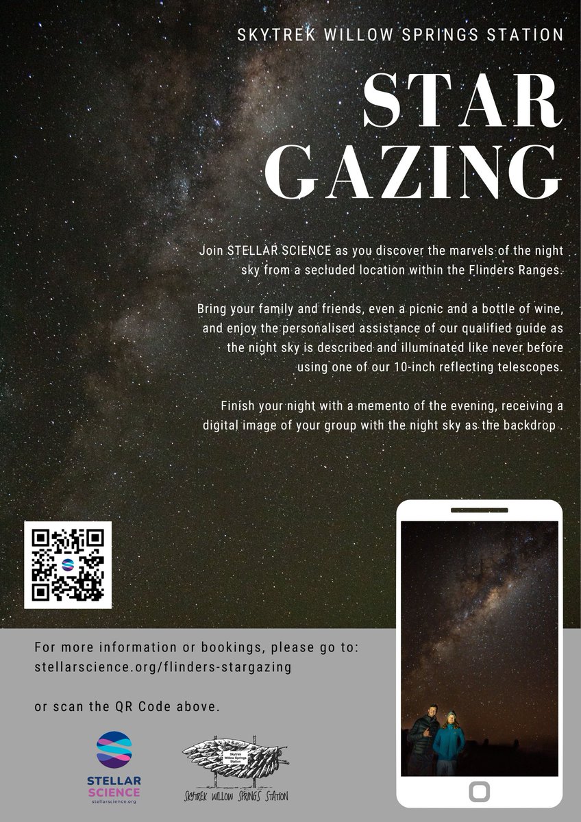 ScienceStellar's tweet photo. From Tuesday I will be in the Flinders Ranges with six 10" telescopes. Come and have a look at the wonders of the night skies through the eyepiece, in some of the best dark skies in the world. #flindersranges #stargazing #astronomy https://t.co/f6lDFhMyUK