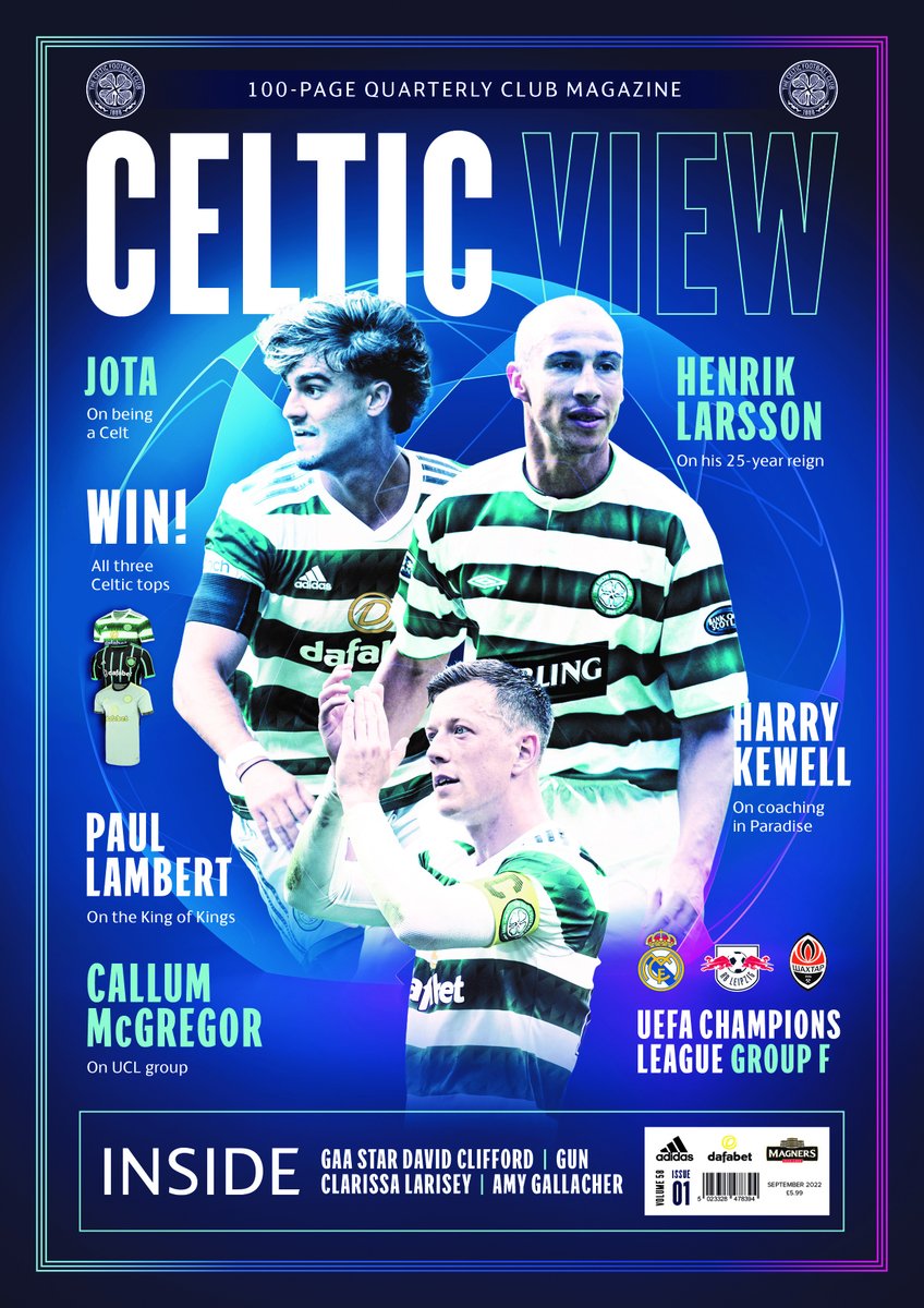 Celtic Football Club (@celticfc) on Twitter photo ๐ The newest edition of our 100-page quarterly <a href="/CelticView/">Celtic View</a> magazine is out this Friday! ๐
โ
#UCL Group Stage preview โจ
โ
Exclusive Interview with Henrik Larsson ๐
โ Much more!
Pick up your copy in-store or online next Friday, September 2nd ๐ ๐ The newest edition of our 100-page quarterly <a href="/CelticView/">Celtic View</a> magazine is out this Friday! ๐
โ
#UCL Group Stage preview โจ
โ
Exclusive Interview with Henrik Larsson ๐
โ Much more!
Pick up your copy in-store or online next Friday, September 2nd ๐