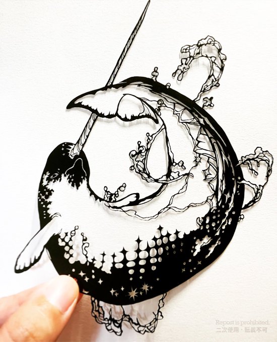 切り絵のtwitterイラスト作品