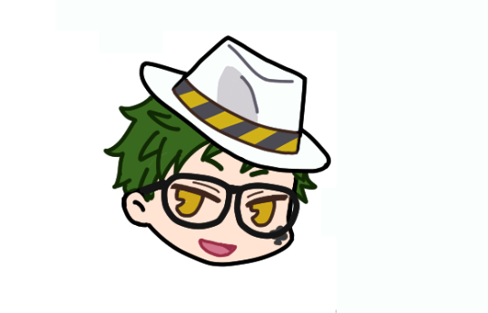 1boy male focus green hair solo white headwear hat glasses  illustration images