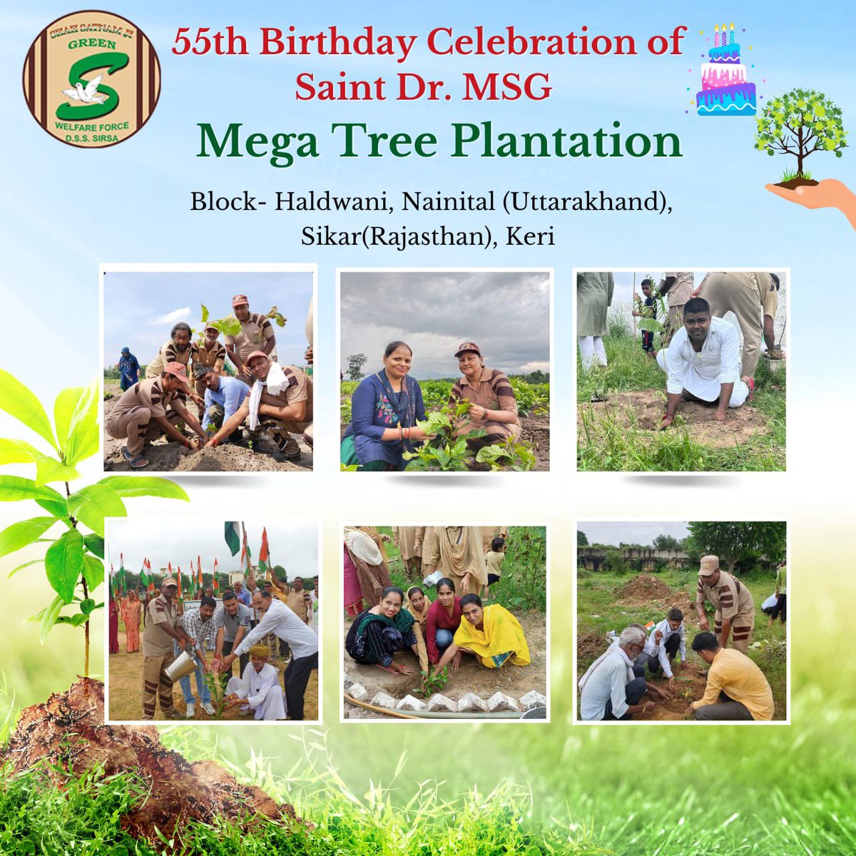 GreenSwelfares's tweet photo. A tree planted today can be a saviour tomorrow!🌳🌏
Planting trees can help us curb the effects of climate change.
Check out these highlights from the #MegaTreePlantation Drive organized globally by #DeraSachaSauda volunteers. 
#PlantForFuture #PlantATree #SaintDrMSG https://t.co/BUQDXHDcrW