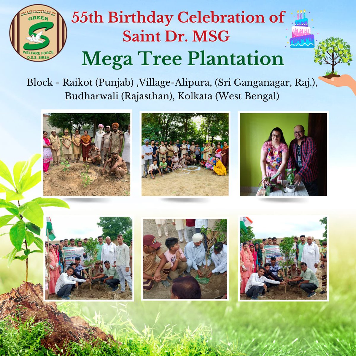 GreenSwelfares's tweet photo. A tree planted today can be a saviour tomorrow!🌳🌏
Planting trees can help us curb the effects of climate change.
Check out these highlights from the #MegaTreePlantation Drive organized globally by #DeraSachaSauda volunteers. 
#PlantForFuture #PlantATree #SaintDrMSG https://t.co/BUQDXHDcrW