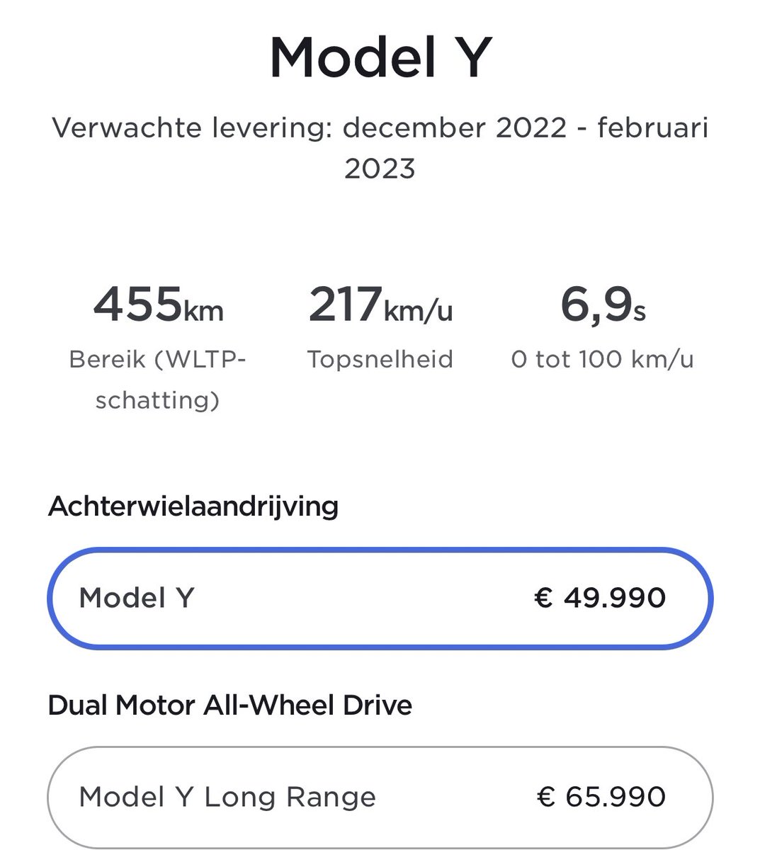 Kristof_1978's tweet photo. New 49.990€ @tesla model Y variant is by far the best value for money EV on the market today (range, features, space, charging,…). You can daily charge the LFP battery to 100% with no degradation. #EV #Tesla #ModelY https://t.co/k6YcMtsVCR
