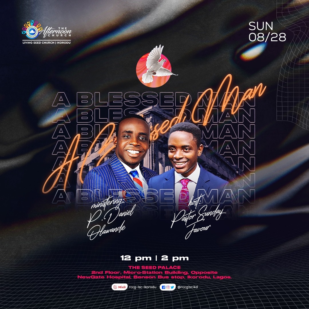 rccglscikd's tweet photo. The advanced man is blessed. Join Pastor Sunday Favour & Pastor Daniel Olawande tomorrow at The Seed Palace as we enjoy Godβs presence.
This is going to be yet another explosive service.
#rccglscikd #blessed #pdanielolawande #ablessedman https://t.co/Ary9D6VFgm