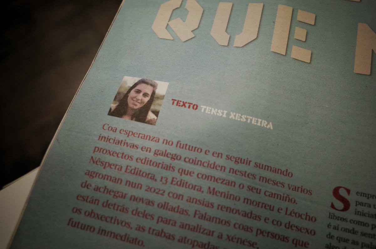 NesperaEditora's tweet photo. Hoxe saimos no Sermos, suplemento do @NosDiario, nun artigo de @Lecturafilia sobre as editoras de nova creación. Compartimos espazo coas compañeiras @MeninoMorreu, 13 editora e @leochoaudio https://t.co/xhuAQfkHZf