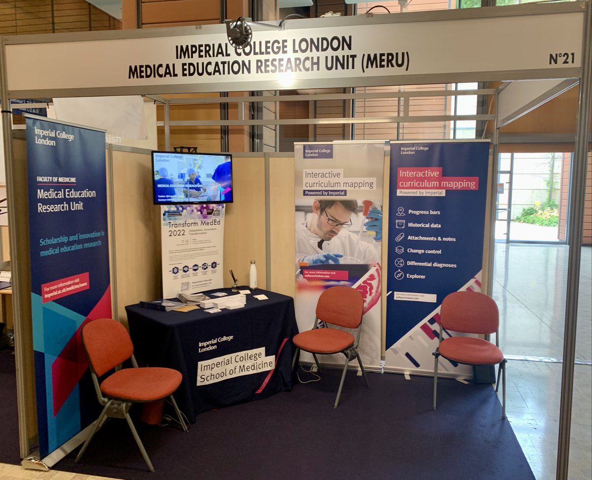 TransformMedEd's tweet photo. Come and say hello at the @imperial_SoM stand (21) at #AMEE2022. We're talking @ImperialMERU, #TransformMedEd and @Imperial's Sofia Interactive Curriculum Mapping Software. #Ottawa2022 #meded https://t.co/plj5V5fZFY