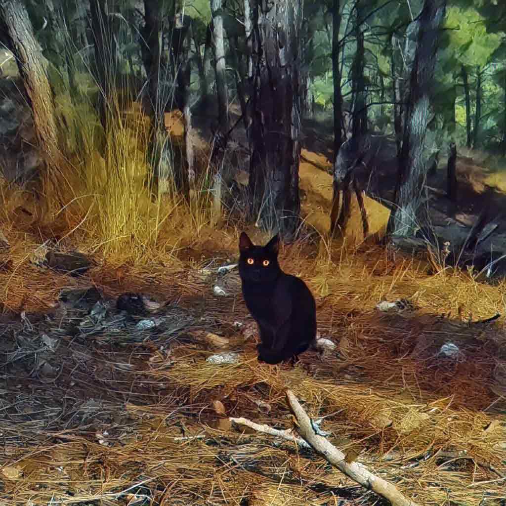 Abstract_Cats's tweet photo. Hello, world! ❣️
My name is Fuh. I look like a cat. 🐈⬛
Jet black, with ears, and a long tail. But I'm not an ordinary cat! I am a magical creature acting as a temporary cat. 🌟
I travel the world and here I will tell my story.
Welcome to my fairy world!
🌎🍄🐈⬛🐾🌲
#AbstractCats https://t.co/6ApiORW8G8