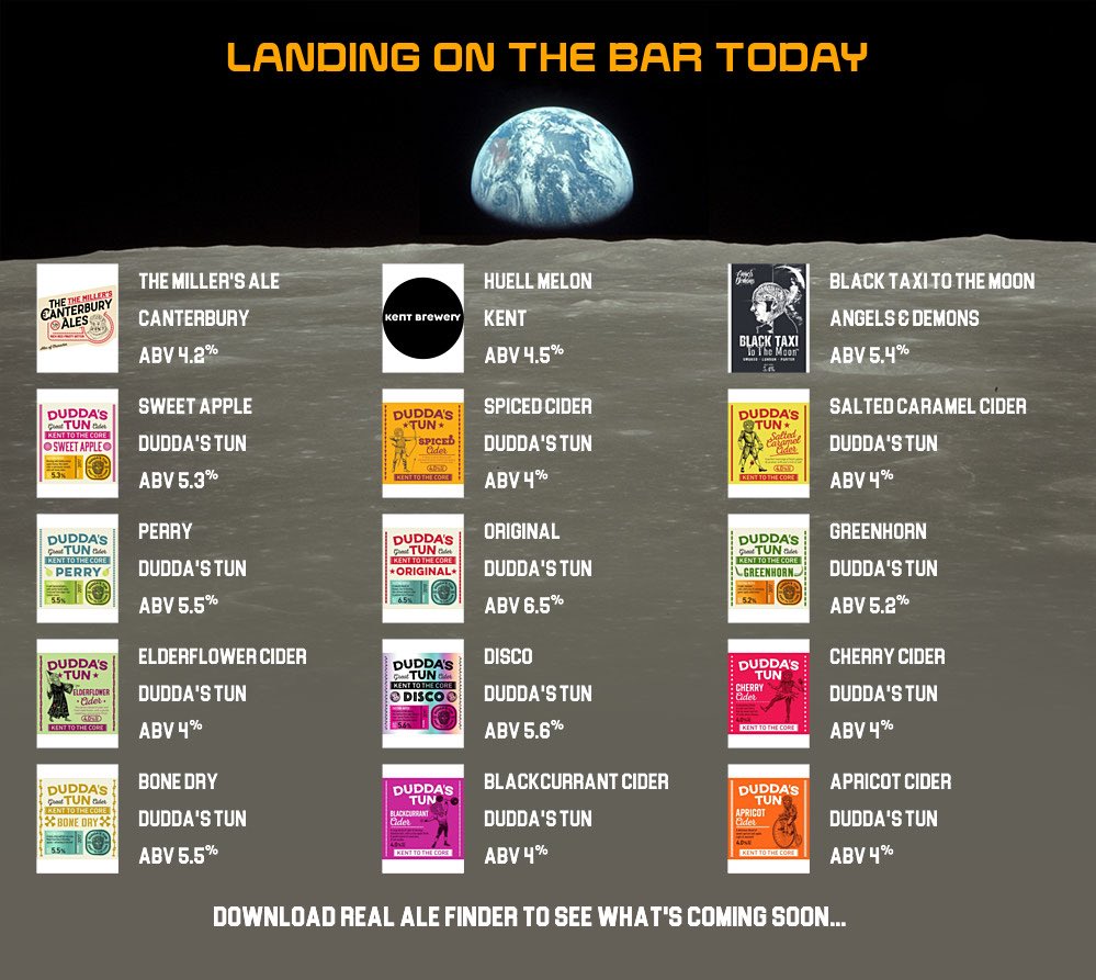 On the bar today!
Beer Board: bit.ly/3dxZzcU
<a href="/CanterburyAles1/">The Canterbury Ales</a>  <a href="/kentbrewery/">Kent Brewery</a> <a href="/demonsbrew/">Angels and Demons</a> <a href="/DuddasTunCider/">Dudda's Tun Cider</a> 
#RealAleFinder