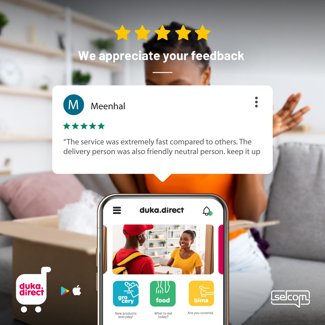 dukadirect's tweet photo. We love feedback! #KilaKituKipo #dukadirect #fooddelivery #agizasasa #easyordering https://t.co/0xFoaCSmQl